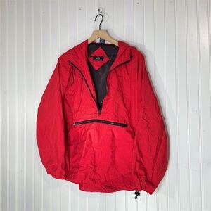 Y2K Red Vantage Windbreaker Jacket Small Grunge Nylon Anorak Streetwear Skater